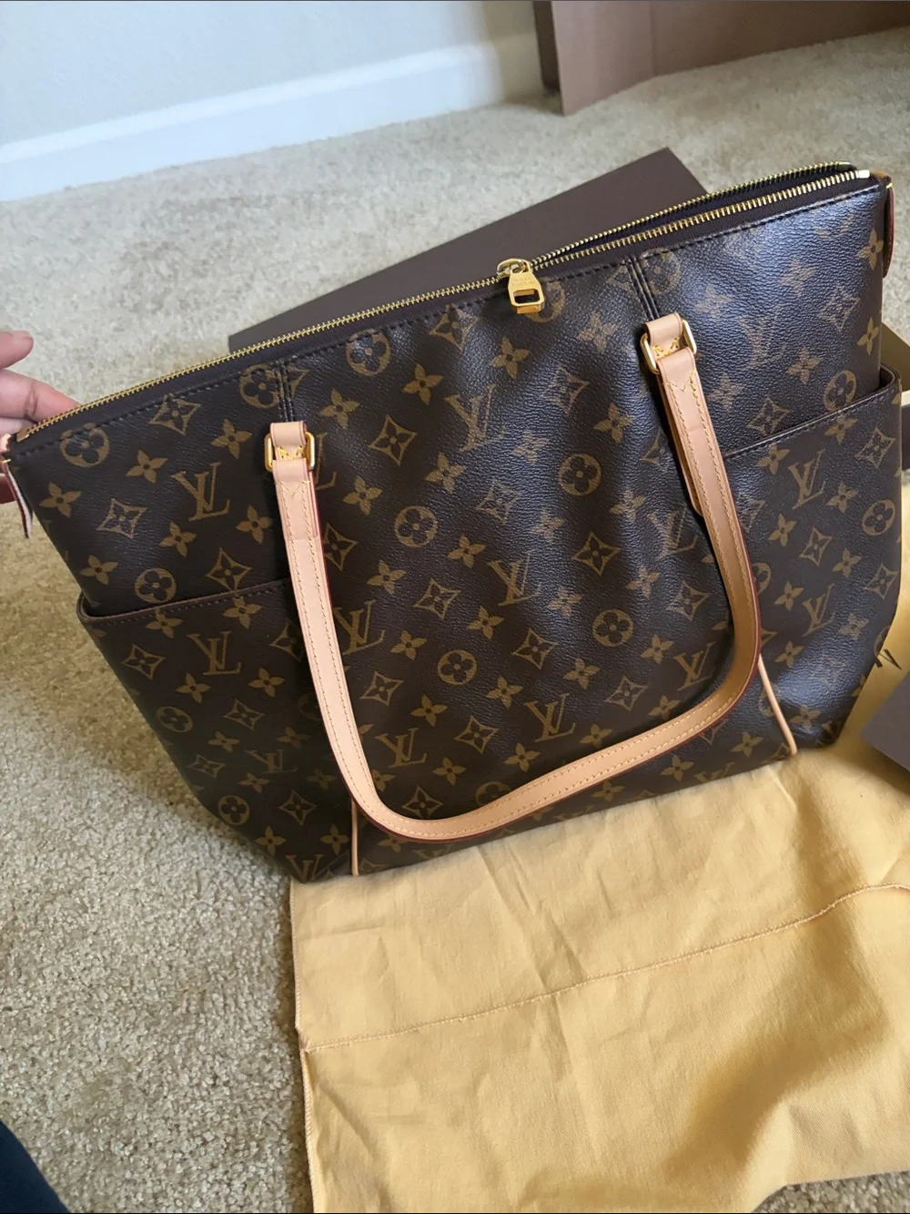 Authentic new Louis Vuitton Paperwork and Dust Bag in Cream and Brown - Picture 1 of 10